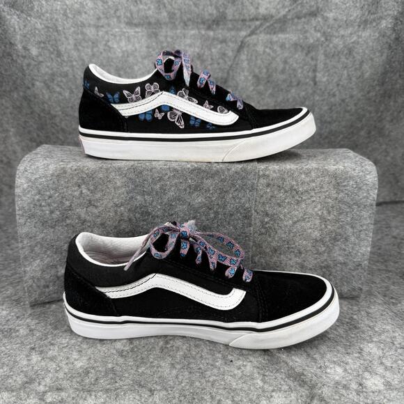 Vans Other - Vans Kids Black Butterfly Low-Top Sneakers with Purple & Blue Accents